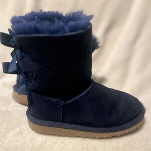 UGG Bailey Bow II Midnight Blue Fur Boots